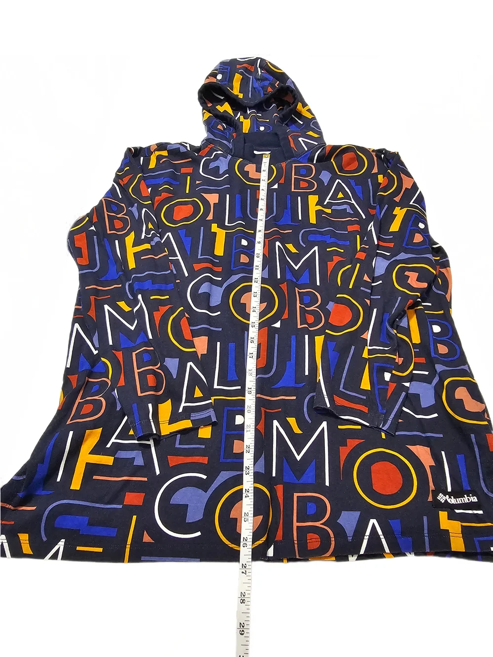 Columbia Sportswear Crew Neck Hooded Y2K Retro All Over Spell Out XL